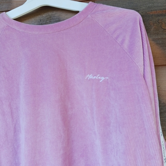 Hurley Pink Plush Velvet Ribbed Long Sleeve Casual  Loungewear Set Womens Sz S - Picture 4 of 8